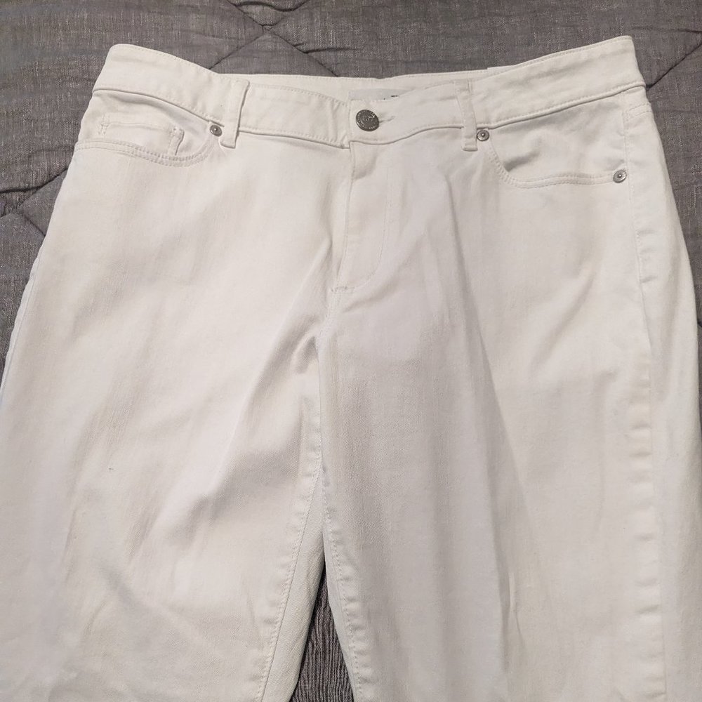 Loft Curvy Skinny White Denim Jeans